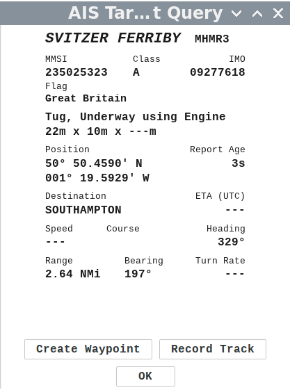 AIS Target Query data box