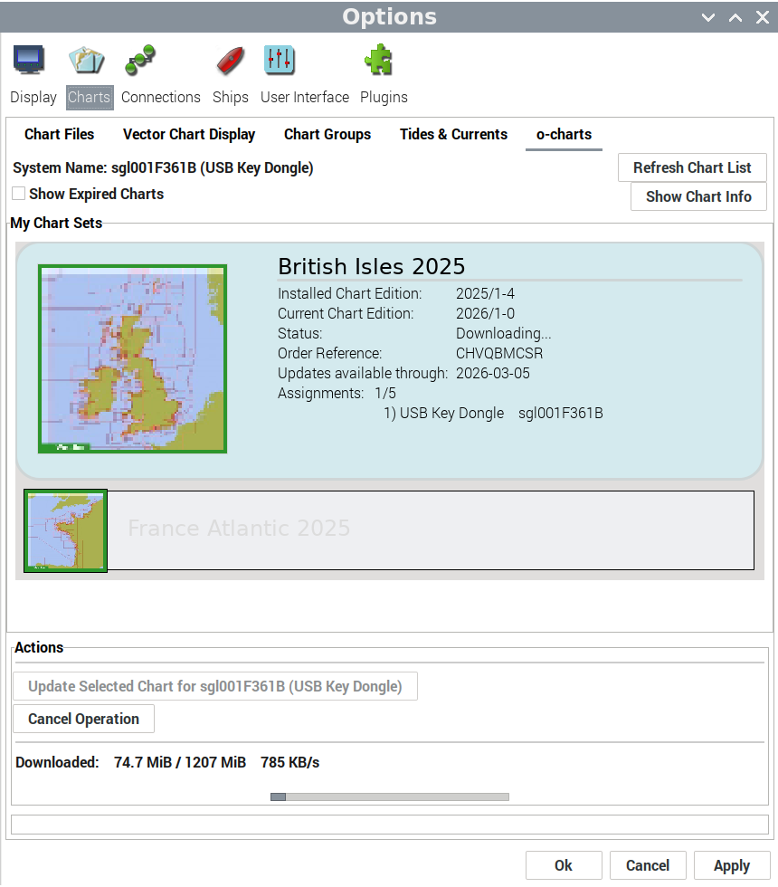 Options Window for o-charts
