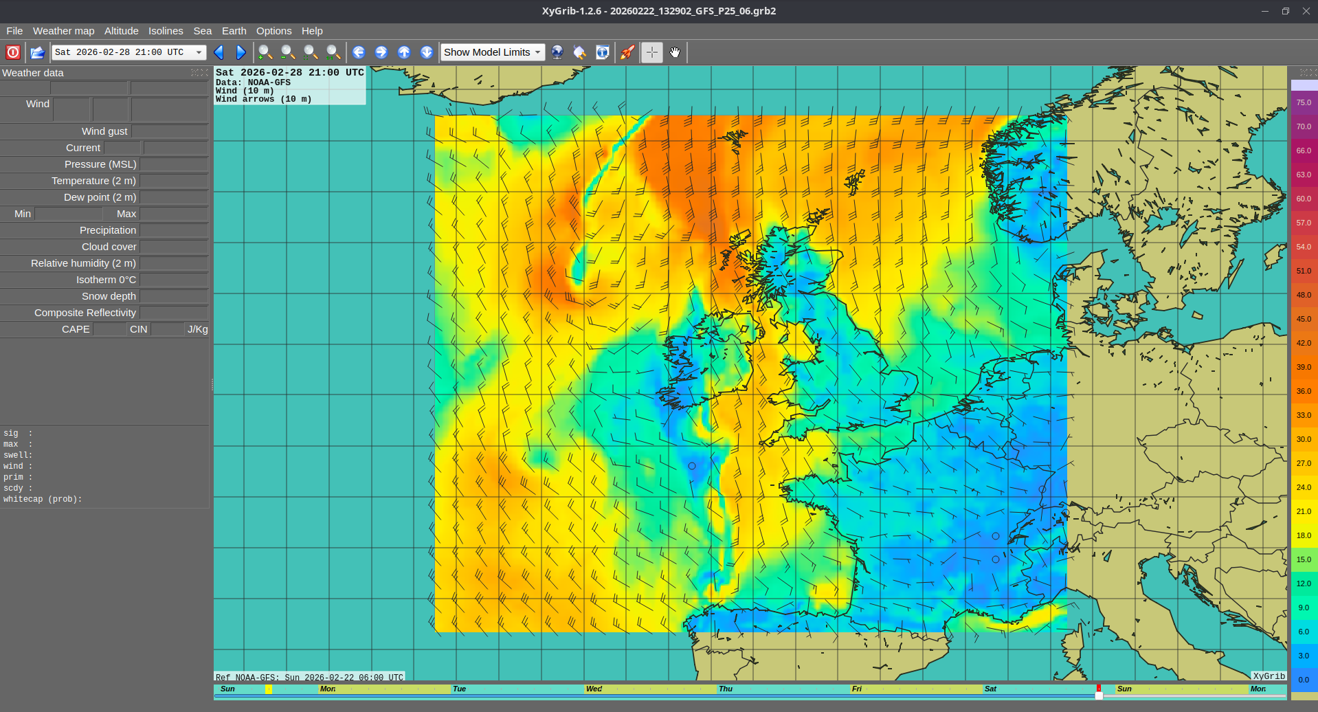 XyGrib Gridded Binary Weather Viewer